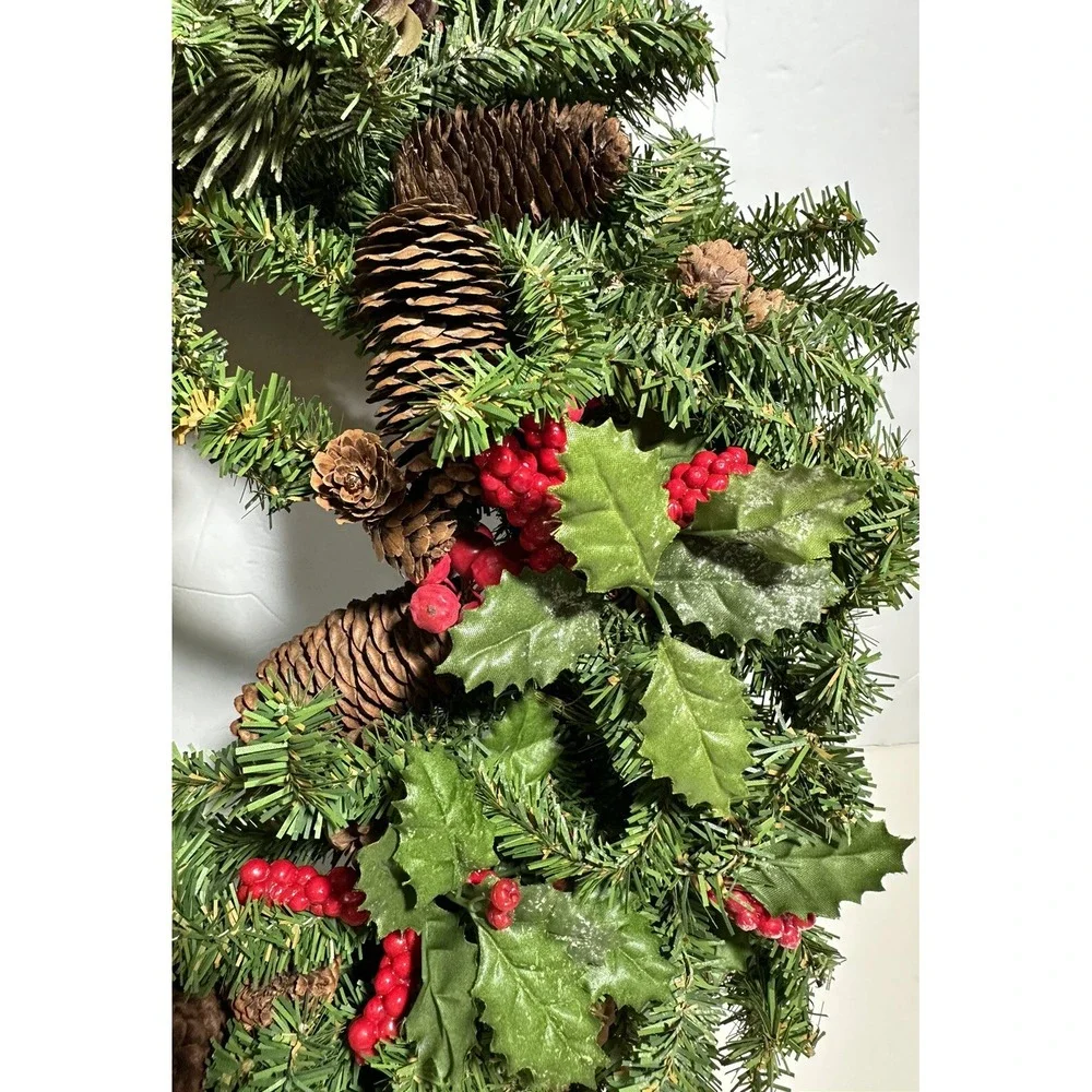 Vintage Garland Natural Berry Pine Style Christmas Door‎ Wreath 18